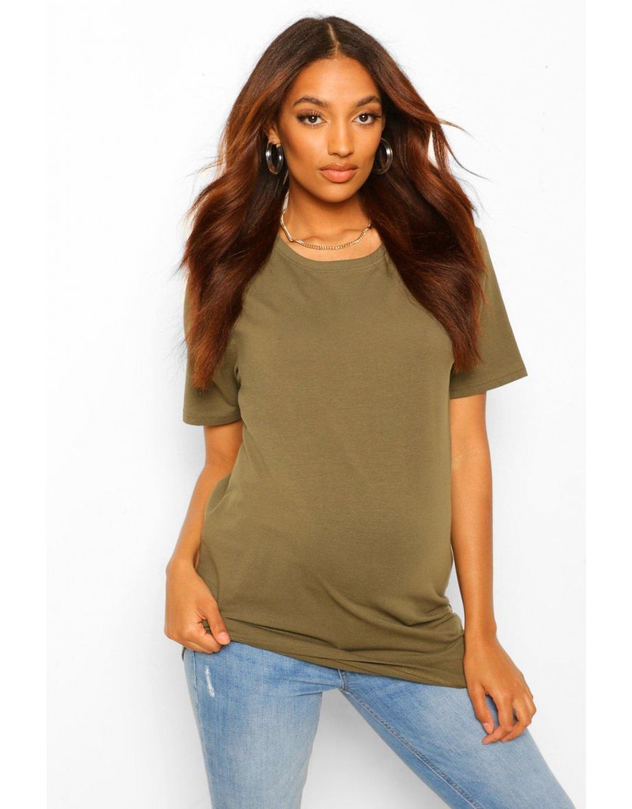 Maternity Cotton T-Shirt - khaki