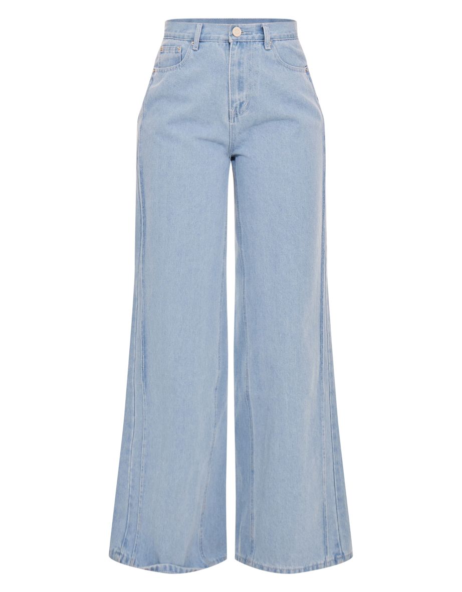 Light Blue Balloon Leg Denim Jean - 4