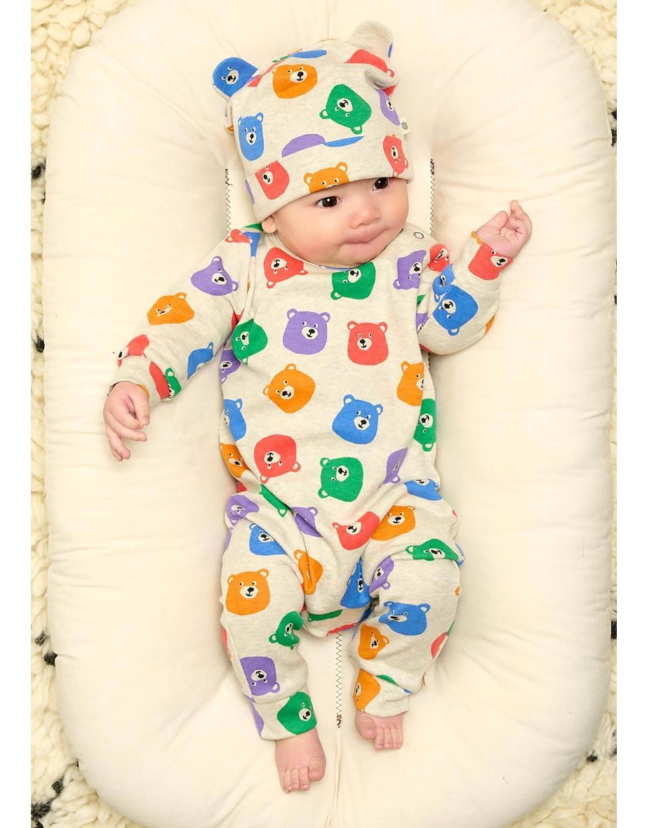 Baby Bears Print Hat With Ears in Multicolour