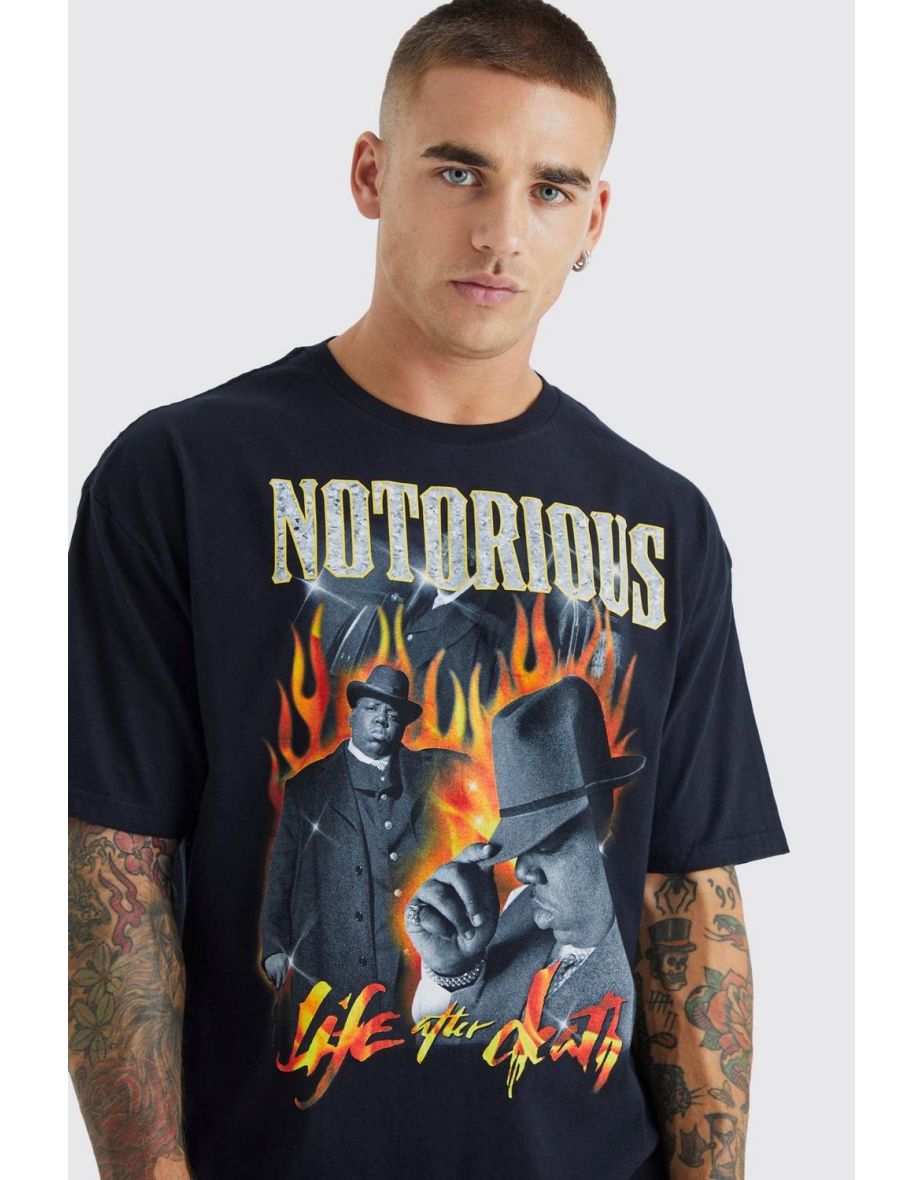 Oversized Notorious Biggie License T-shirt - black - 2