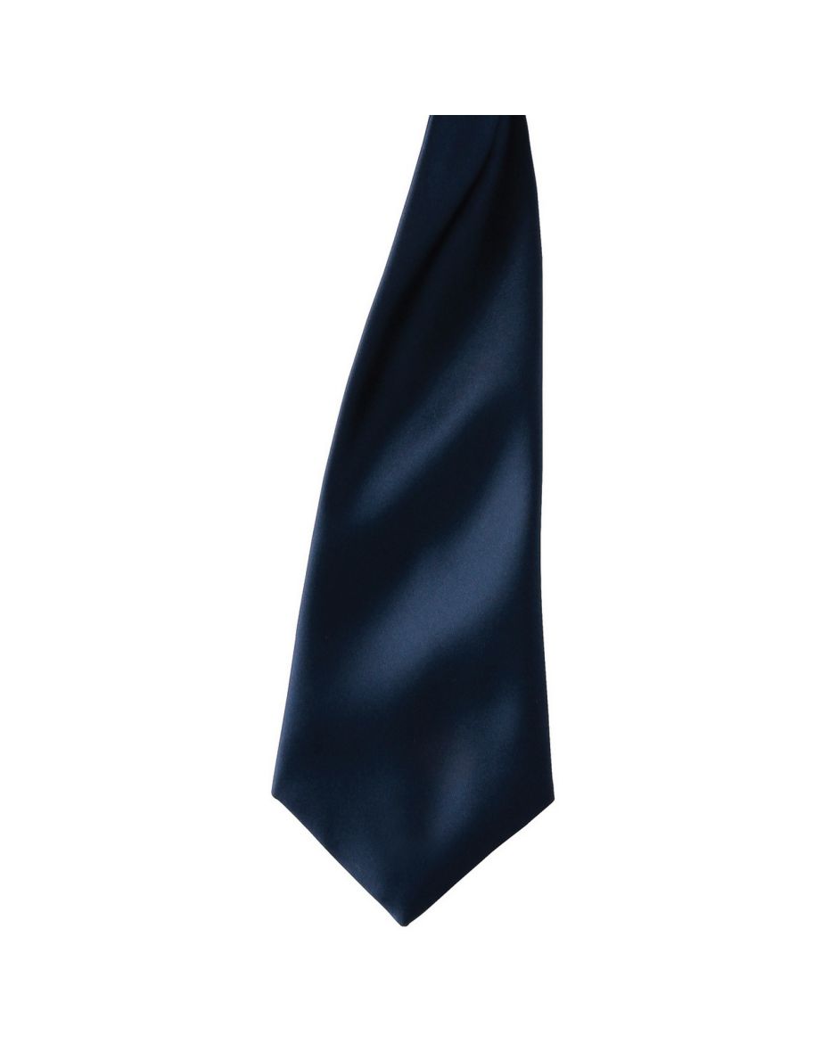 Premier Colours Mens Satin Clip Tie (Pack of 2) - Navy