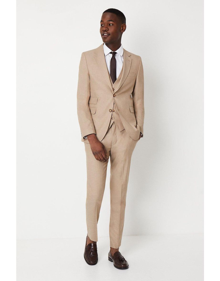 Slim Fit Neutral End On End Suit Jacket