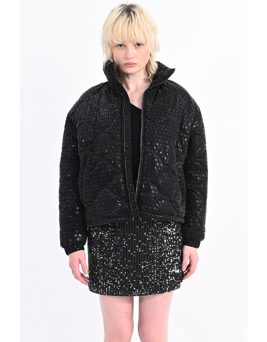 Winter Short Padded Puffer Jacket with Zip Fastening