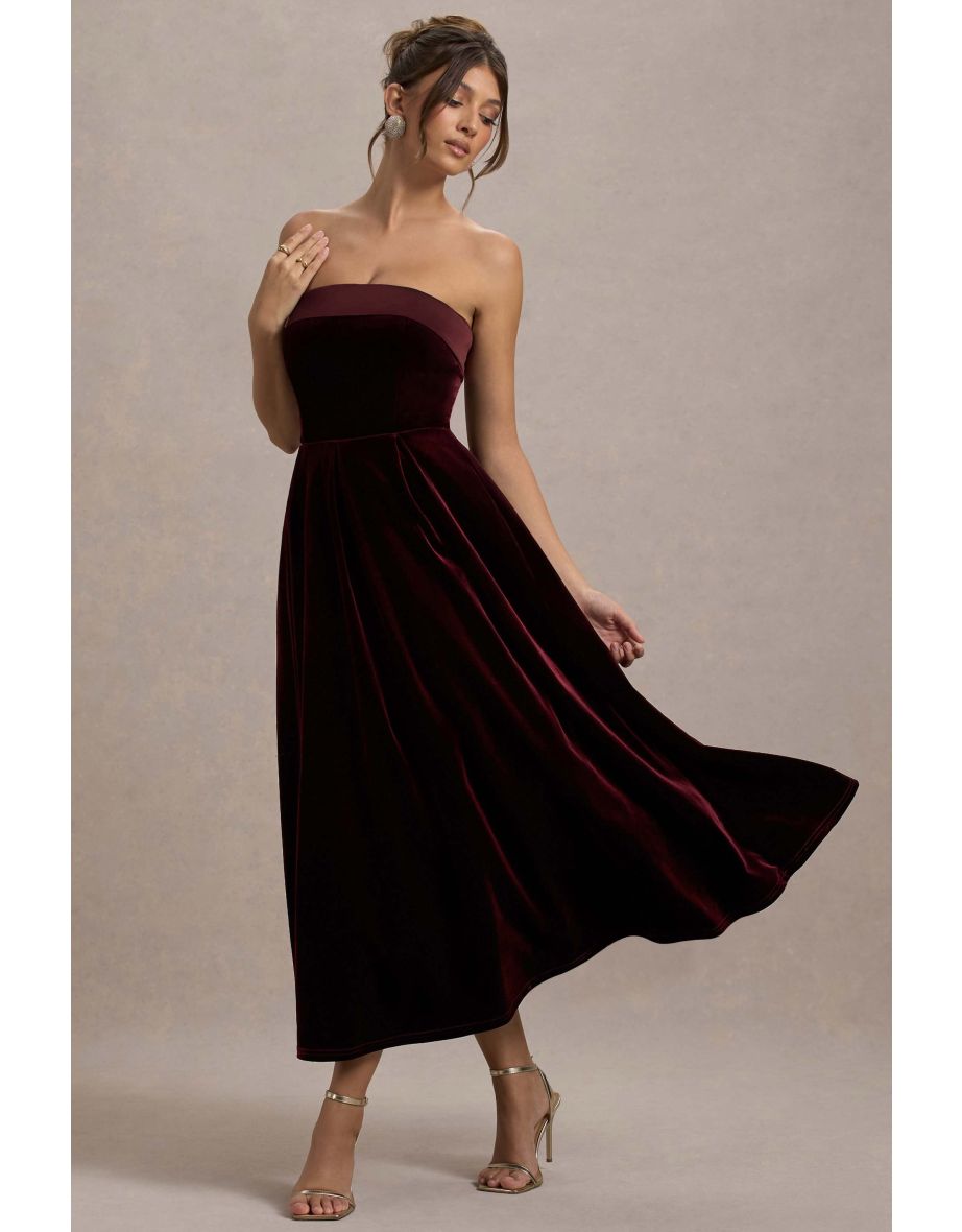 Delray | Port Velvet Bandeau Midaxi Dress