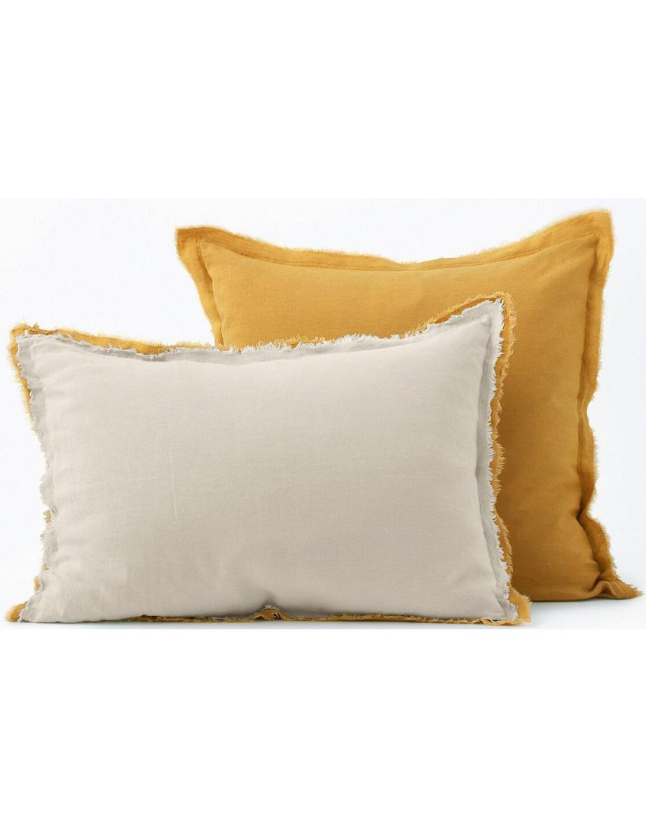 Alhanasia Double Fringe Washed Linen Pillowcase