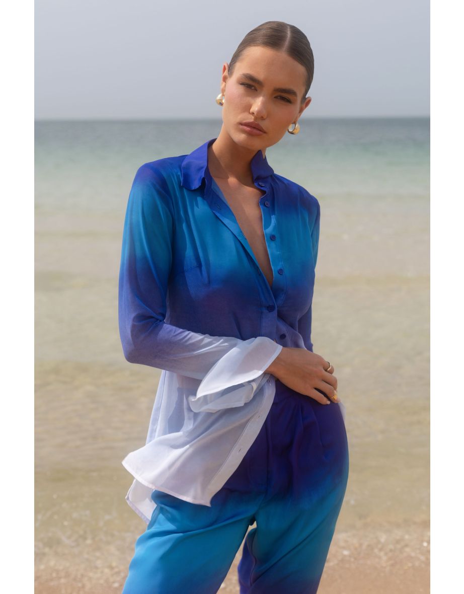 Tahiti | Purple Ombre Flared-Sleeve Shirt