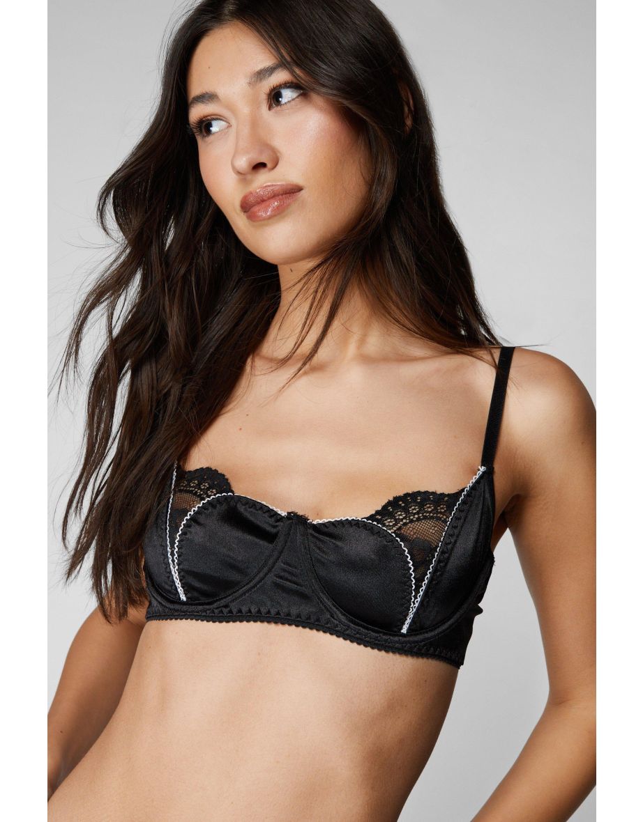 Heart Shaped Zip Cup Underwire Harness 3pc Lingerie Set - 2