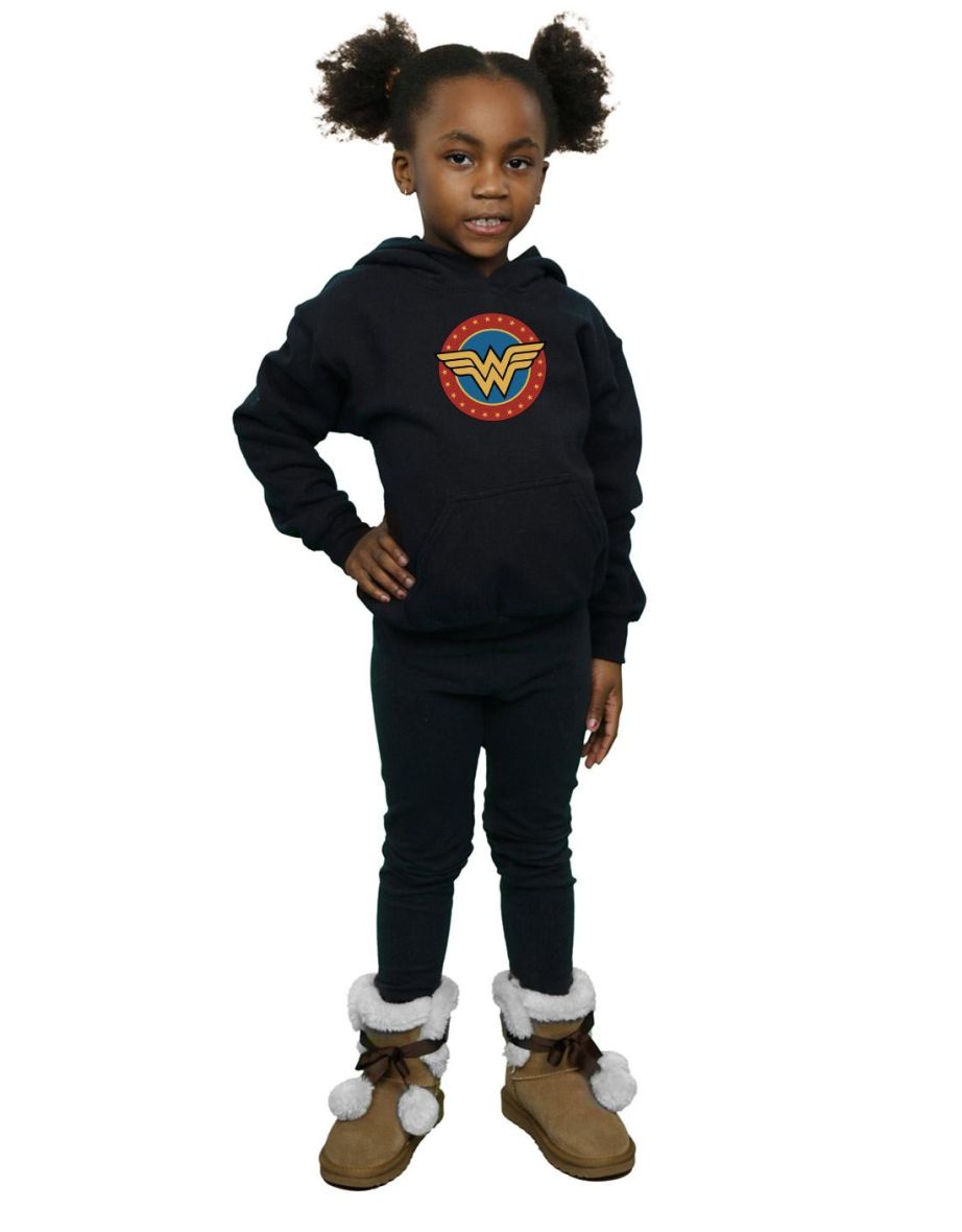 Wonder Woman Girls Logo Hoodie - Black
