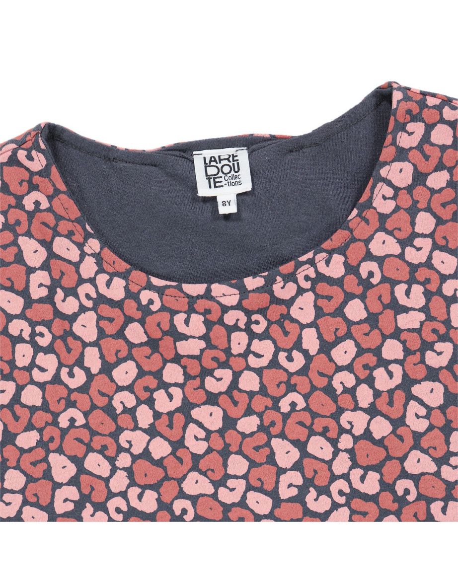 Printed Cotton Reversible Dress with Long Sleeves - 5