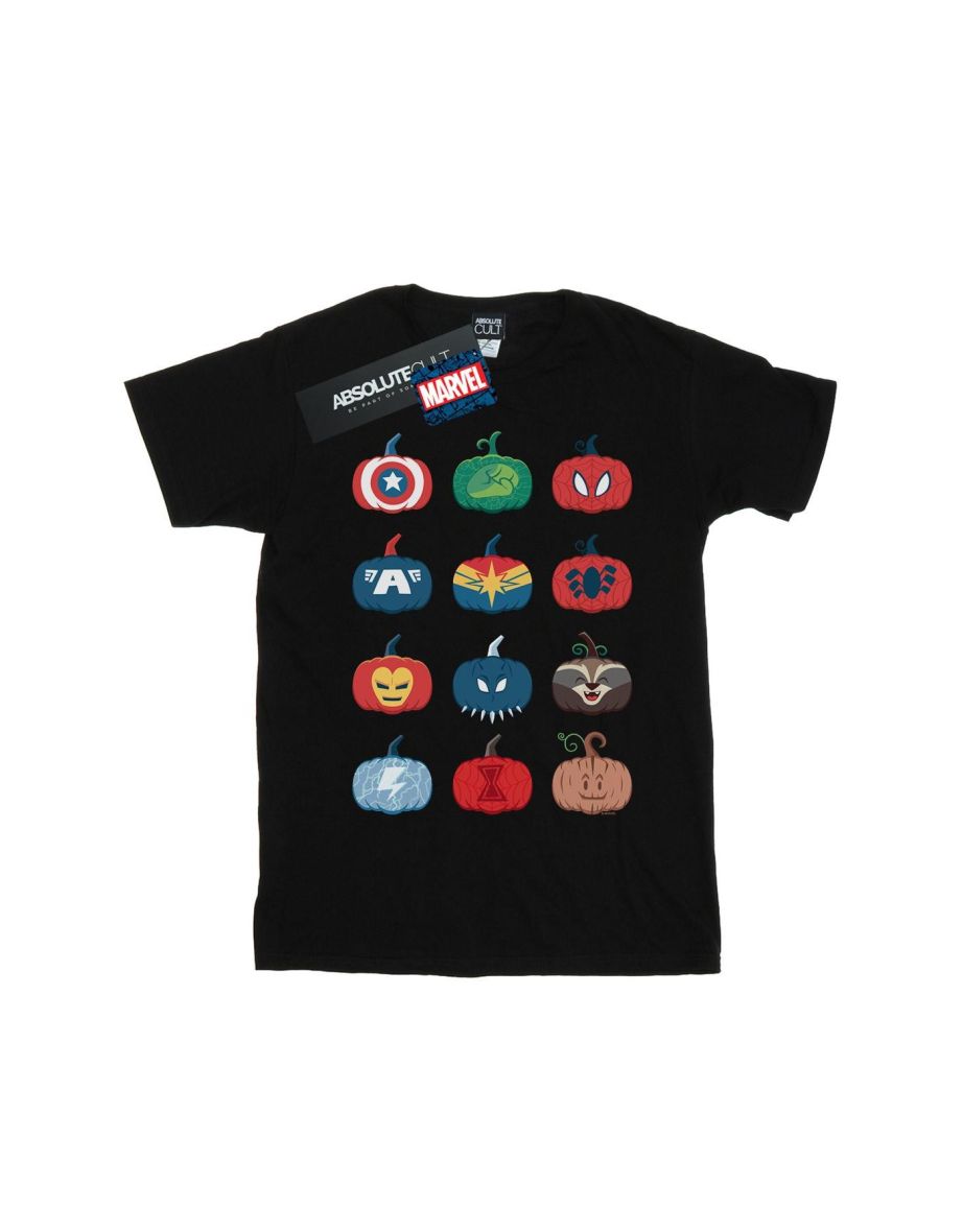 Marvel Boys Avengers Pumpkin Icons T-Shirt - Black
