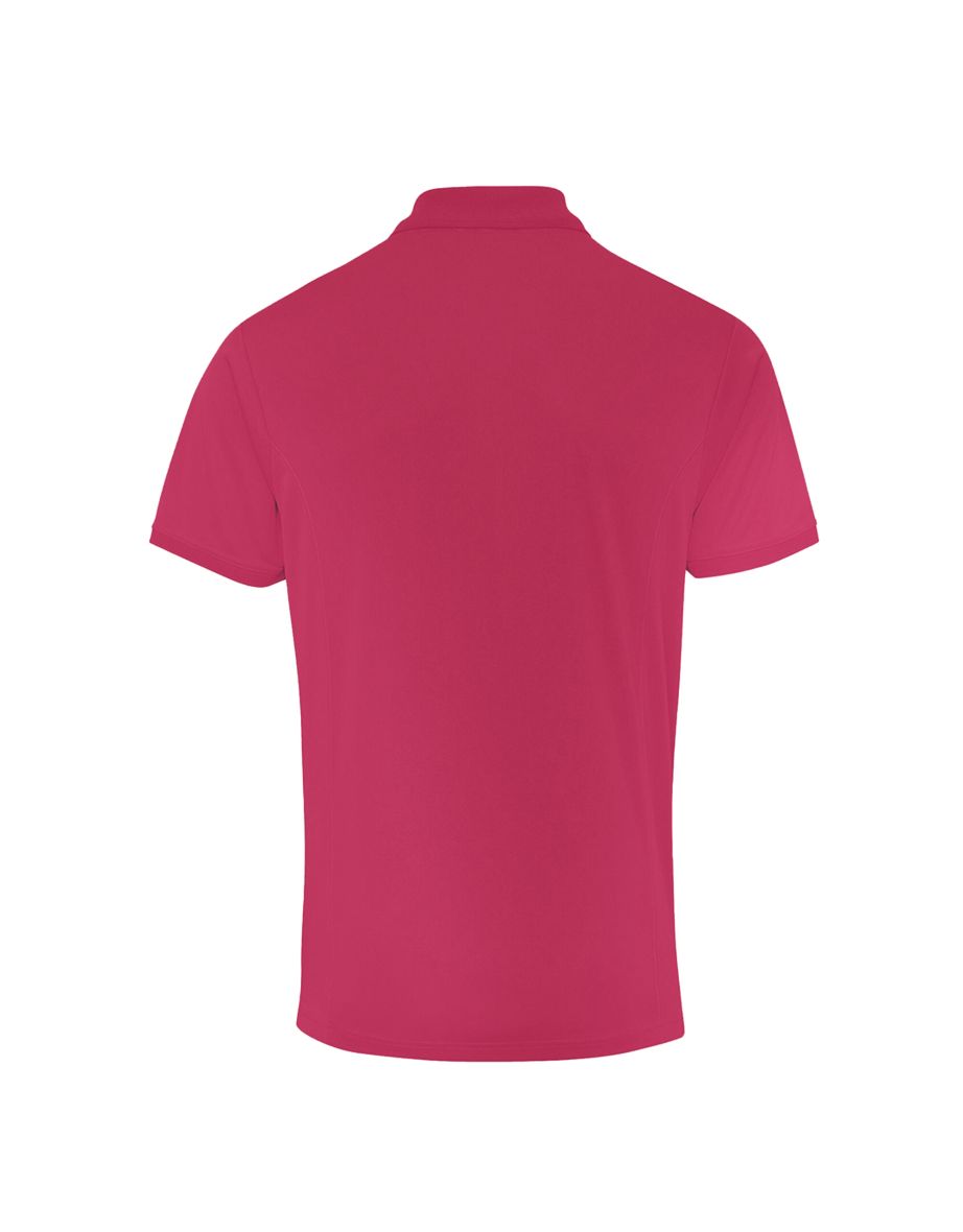 Premier Mens Coolchecker Pique Short Sleeve Polo T-Shirt - Hot Pink - 1