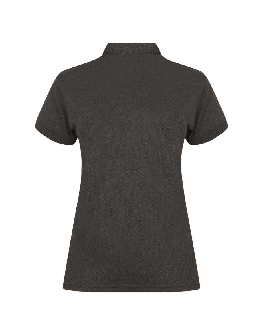Henbury Womens/Ladies Coolplus® Fitted Polo Shirt - Heather Charcoal - 1