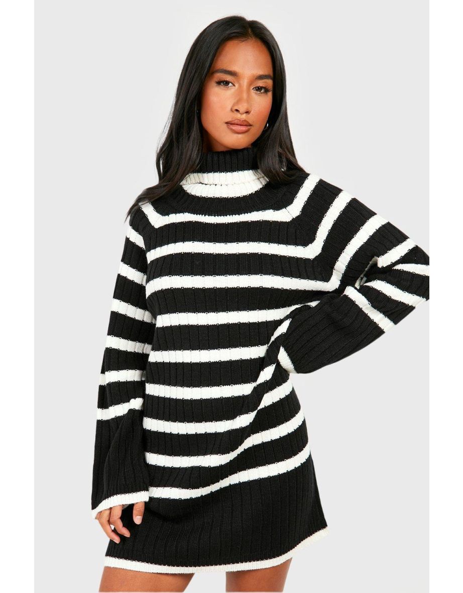 Black and white striped jumper dress online