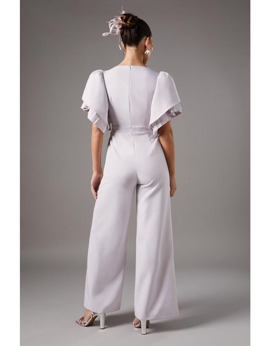 Pleat Ruffle Sleeve Jumpsuit - 3