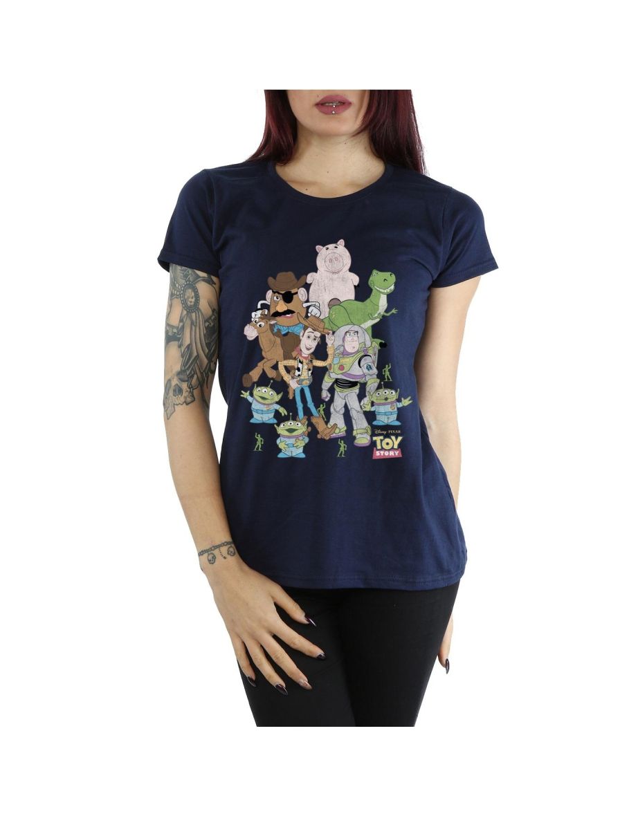 Disney Womens/Ladies Toy Story Group Cotton T-Shirt - Deep Navy - 3