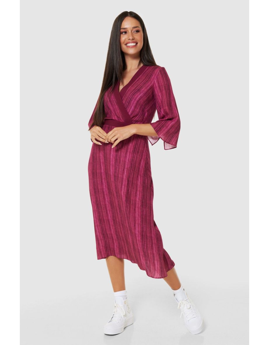 Maroon wrap dress hotsell