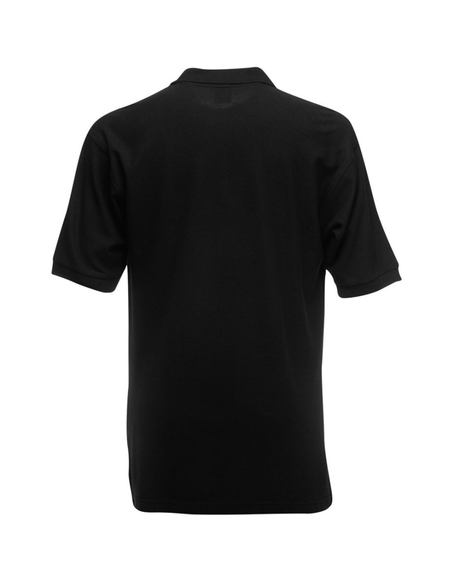 Fruit Of The Loom Mens 65/35 Pique Short Sleeve Polo Shirt - Black - 1