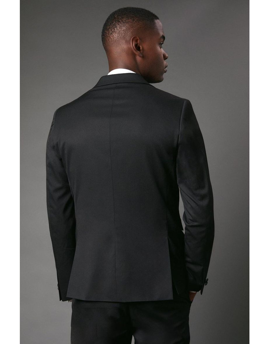 Slim Fit Black Tuxedo Suit Jacket - 2