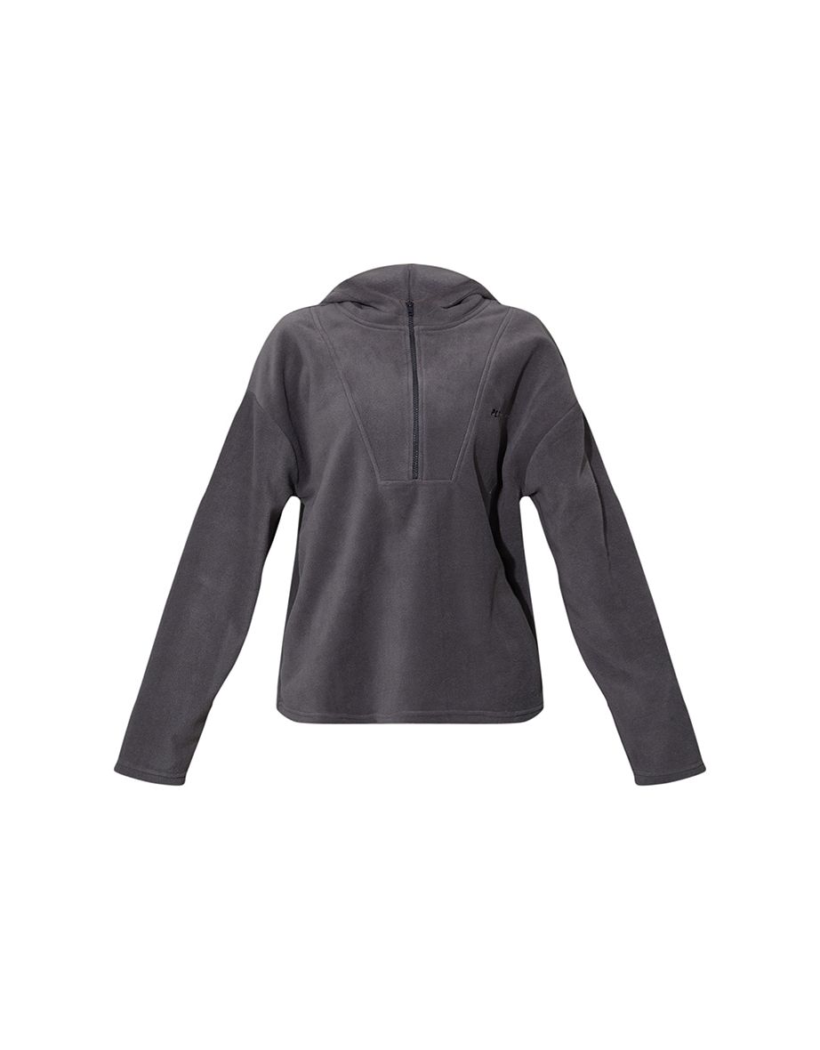 Charcoal Half Zip Hooded Fleece - 4