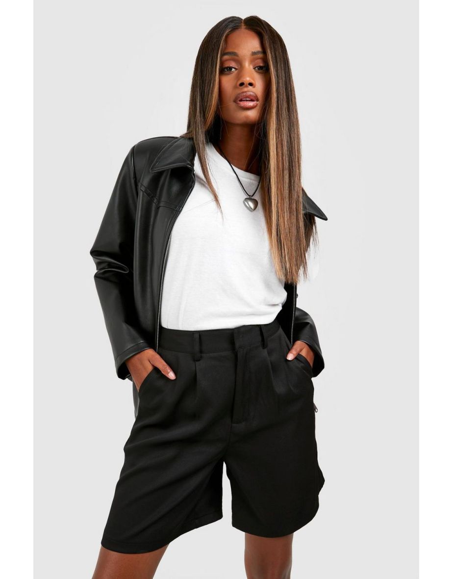 Longline Tailored Dad Short - black