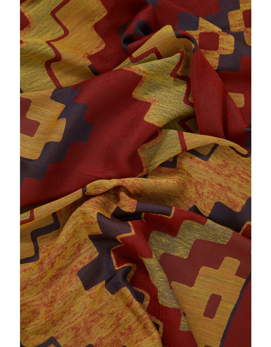 Geometric Patterned Long Shawl - 3