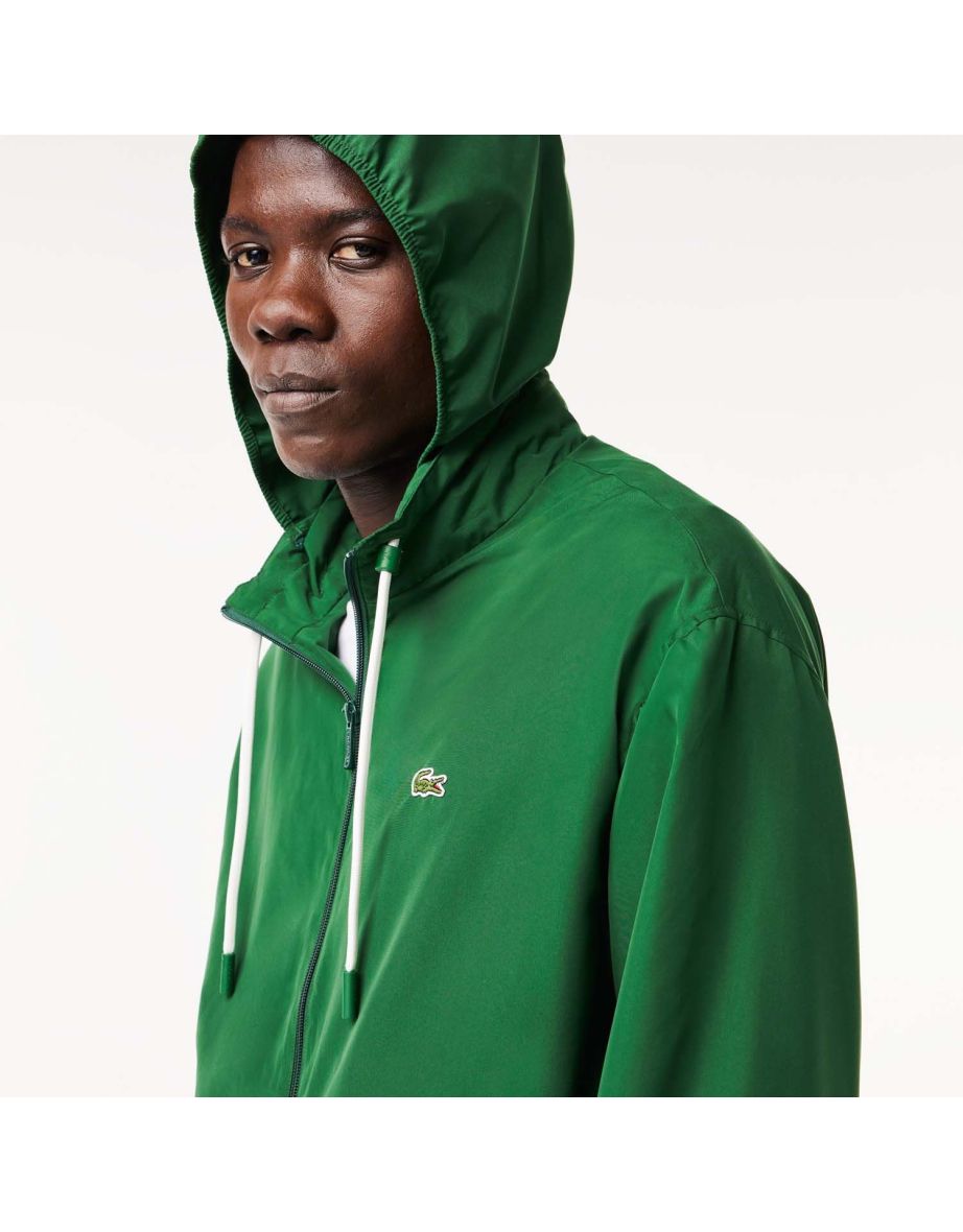 Men's Lacoste Sportsuit Jacket with Removeable Hood in Green - 6
