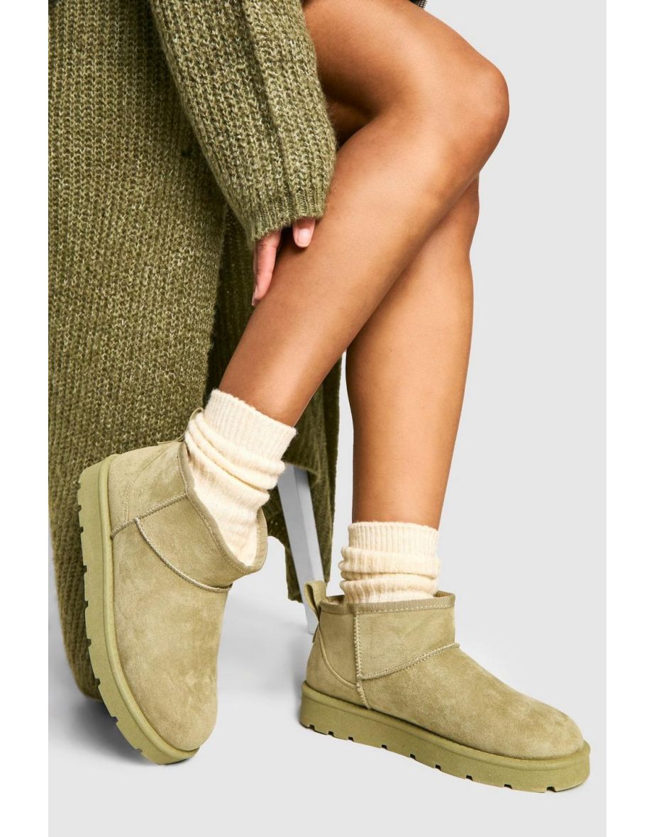 Ultra Mini Faux Fur Lined Boots - pistachio