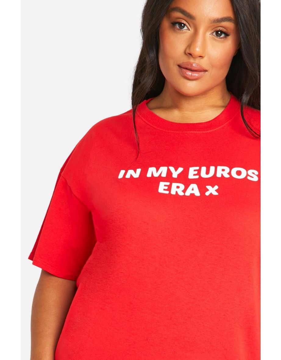 Plus Euros Era Oversized T-shirt - red - 3
