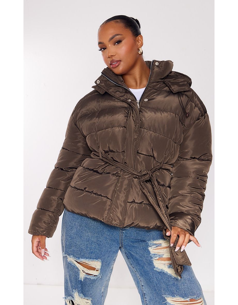 Fur hood tie discount up puffer jacket