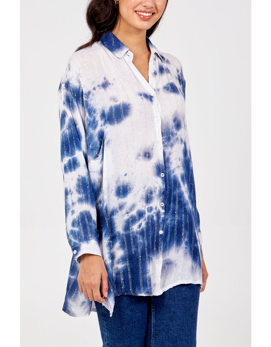 Oversized Metallic Stitch Shirt