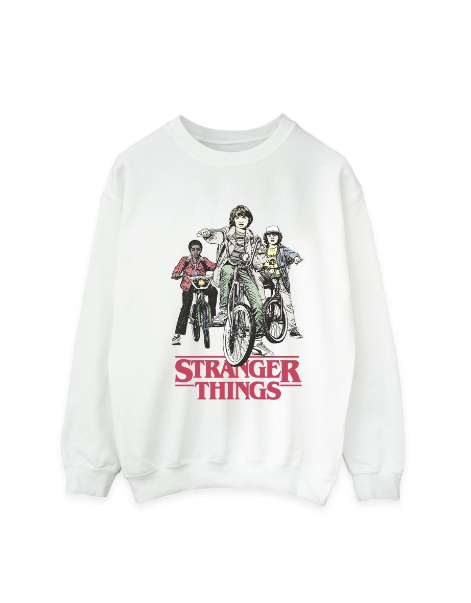 Netflix Mens Stranger Things Retro Bikers Sweatshirt - White - 1