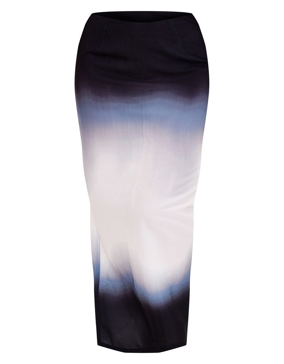 Mermaid Maxi Skirt with Slit - 4