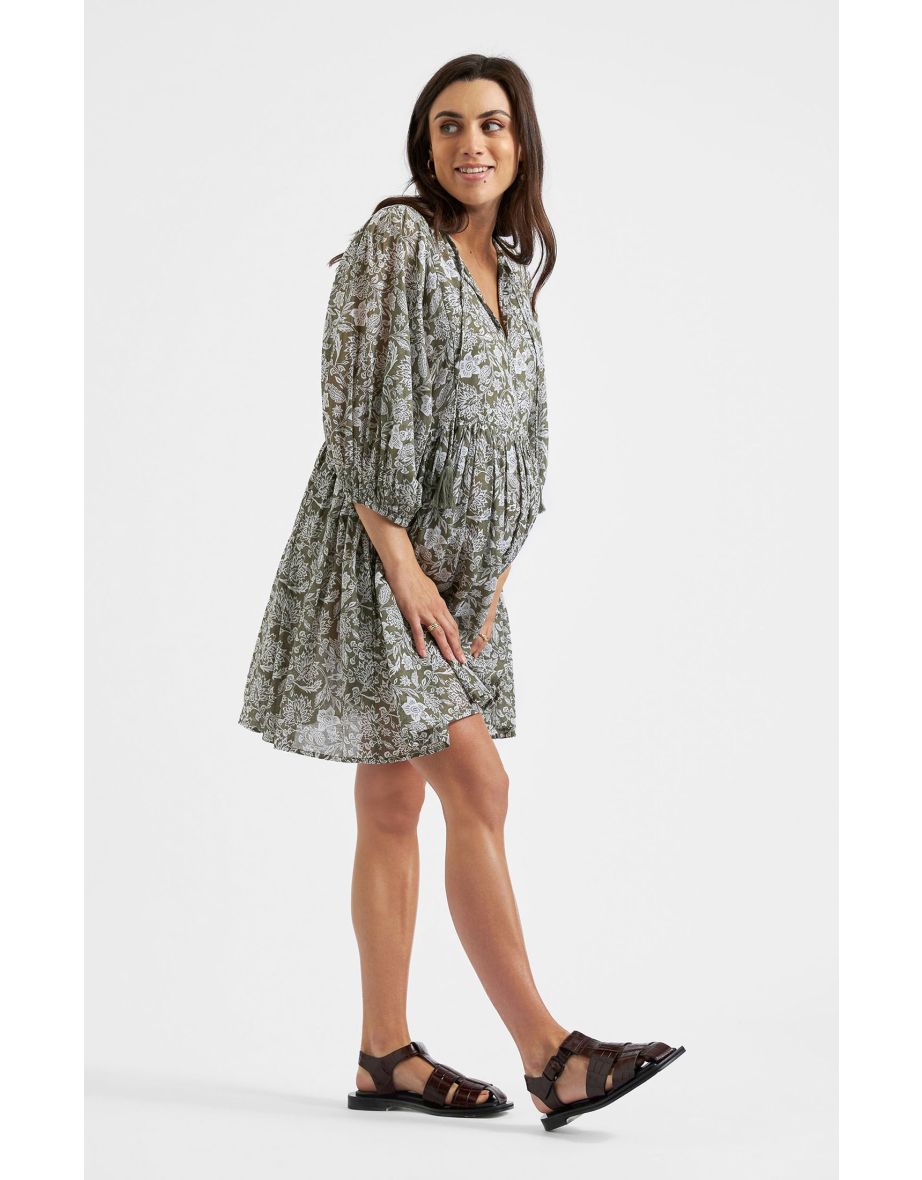 Cali Nursing Dress (Olive White)