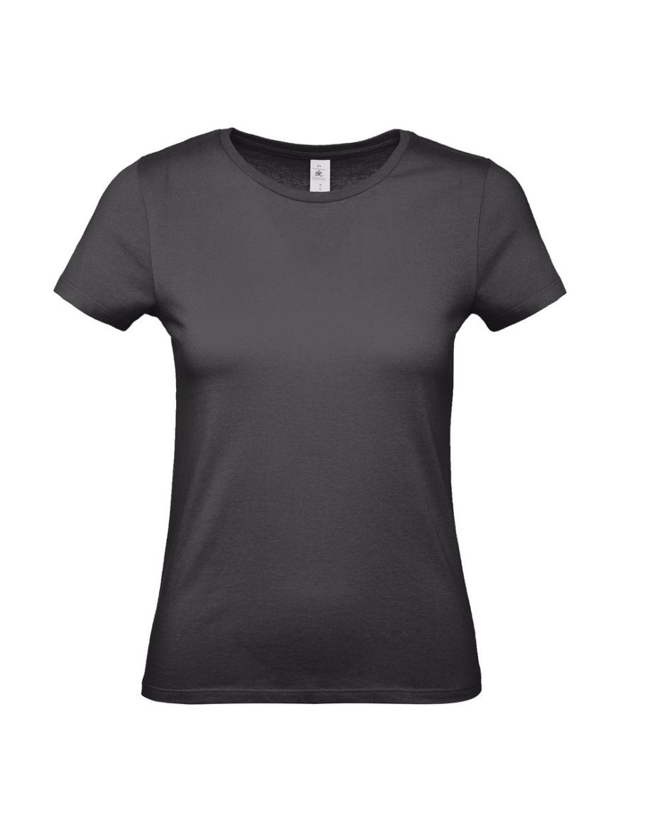 B&C Womens/Ladies #E150 T-Shirt - Black Pure