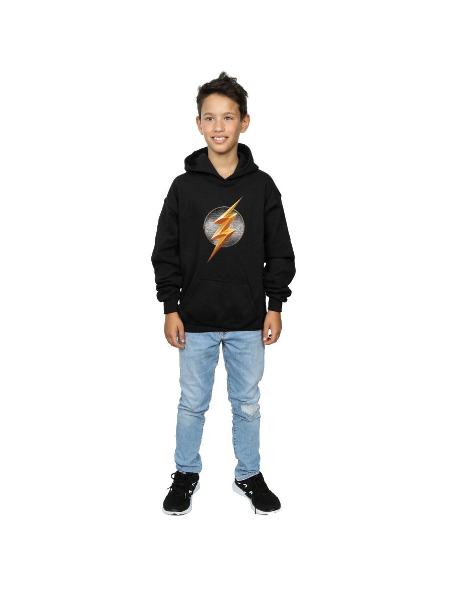 DC Comics Boys Justice League Movie Flash Emblem Hoodie - Black - 3