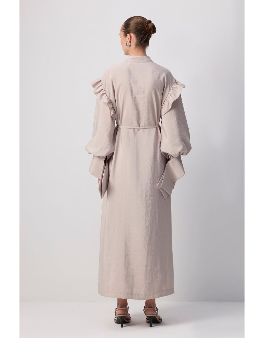 RUFFIED CUPRA DRESS - 3