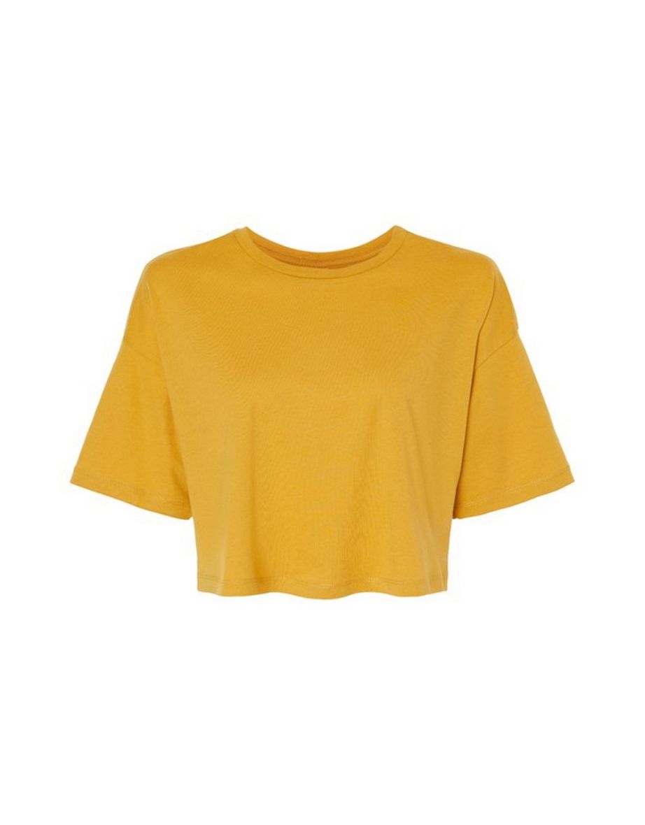 Bella + Canvas Womens/Ladies Jersey Crop T-Shirt - Mustard