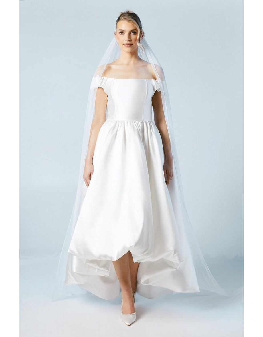 High Low Hem Puffball wedding dress