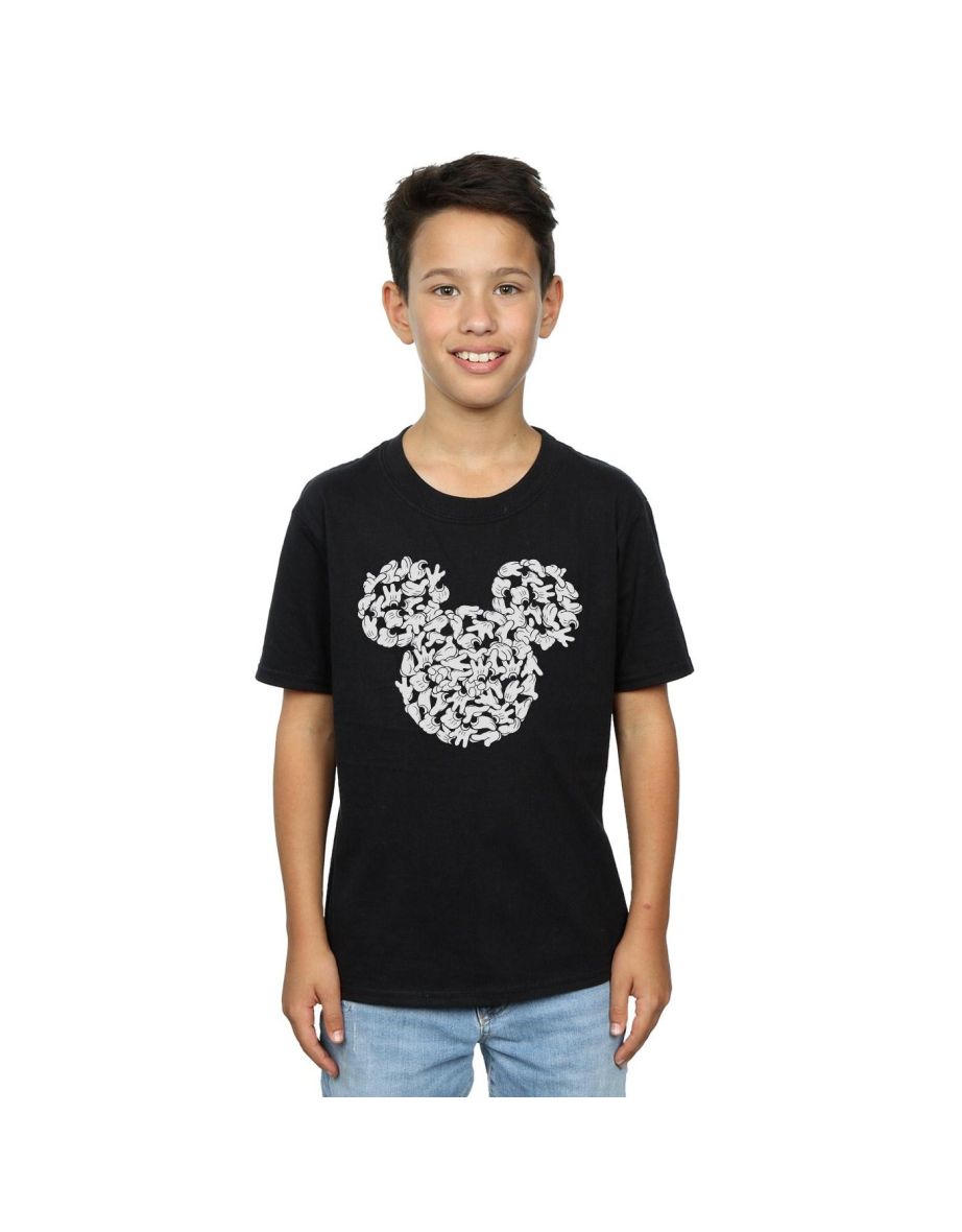 Disney Boys Mickey Mouse Head Of Hands T-Shirt - Black