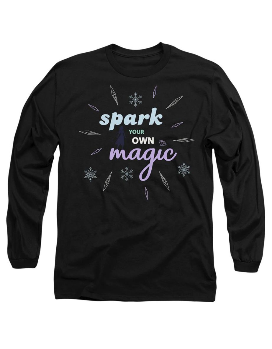 Frozen Unisex Adult Spark Your Own Magic Elsa Silhouette T-Shirt - Black