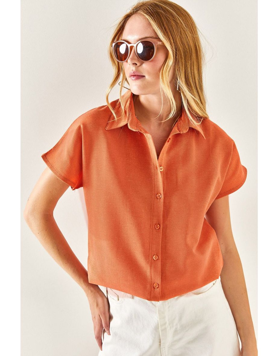 Women's Onion Skin Bat Oversize Linen Shirt