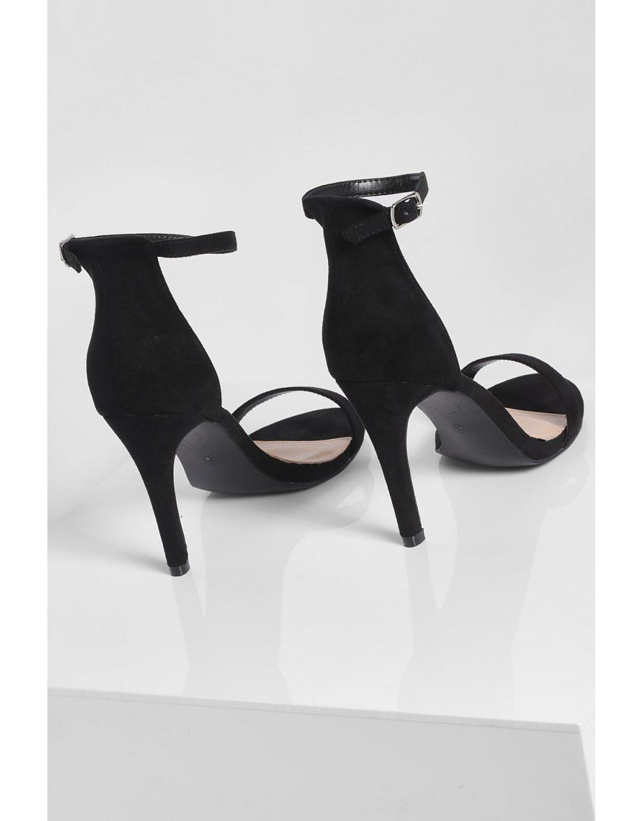 Stiletto Barely There Two Part Heels - black - 3