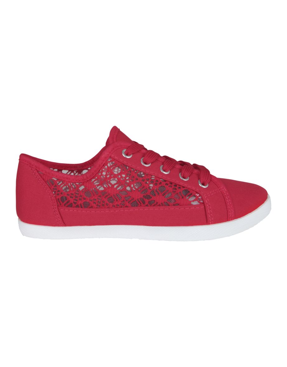 Crochet & Mesh Plimsoll Trainers
