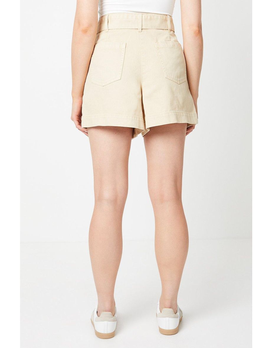Paperbag Denim Shorts - 3