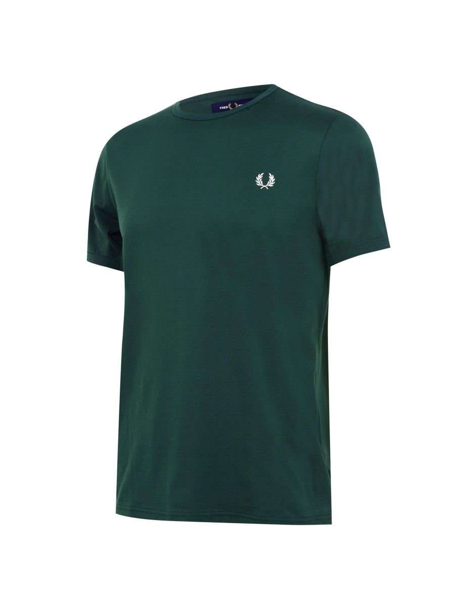 Men's Fred Perry Ringer T-Shirt in Green - 5