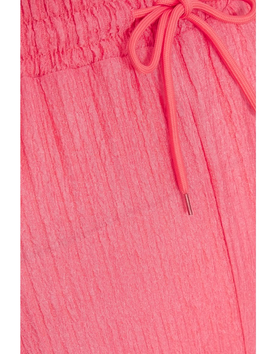 Coral Textured Palazzo Trousers - 5