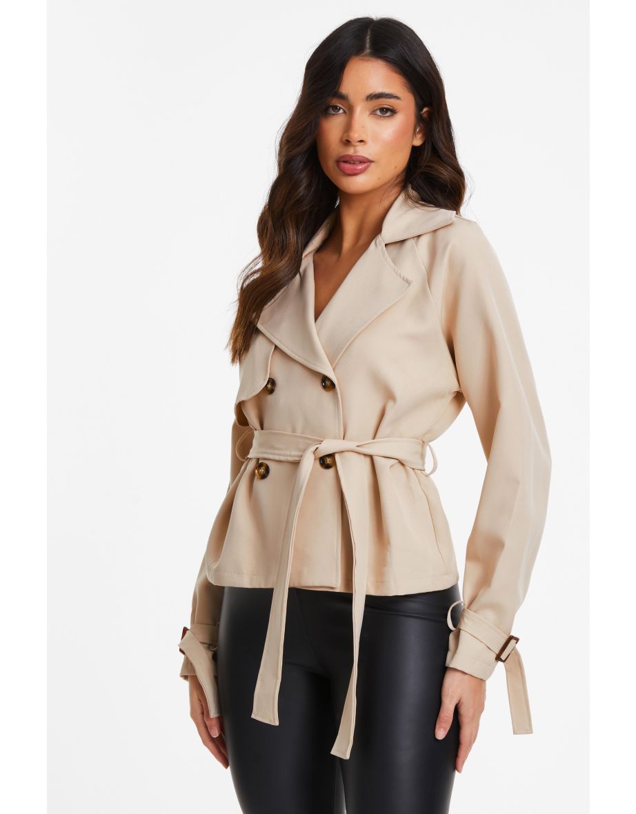 Stone Cropped Trench Coat