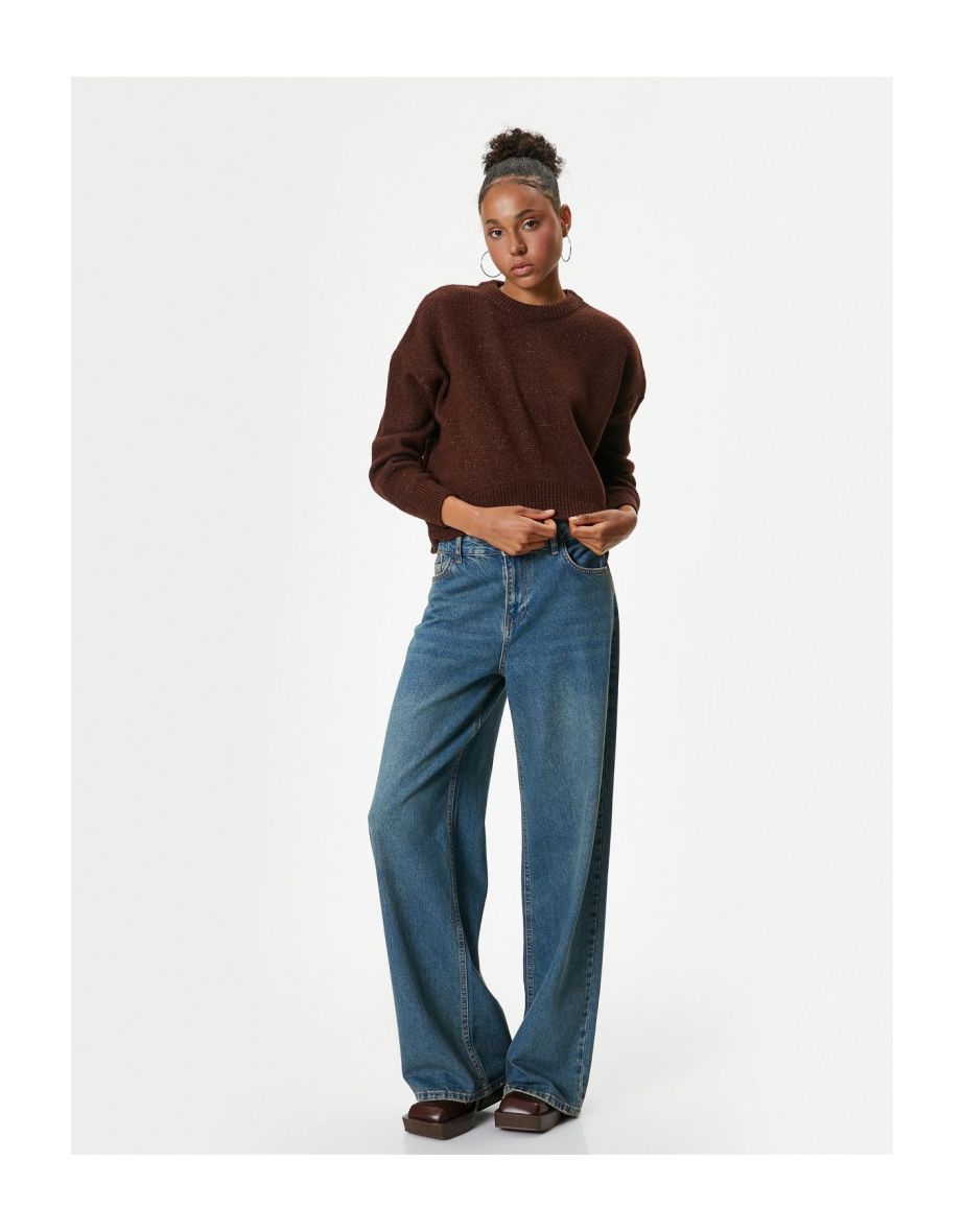 Basic Knitwear Sweater Crew Neck Acrylic Blend Long Sleeve