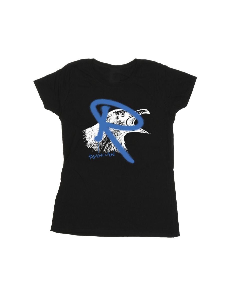Harry Potter Womens/Ladies Ravenclaw Pop Spray Cotton T-Shirt - Black - 1