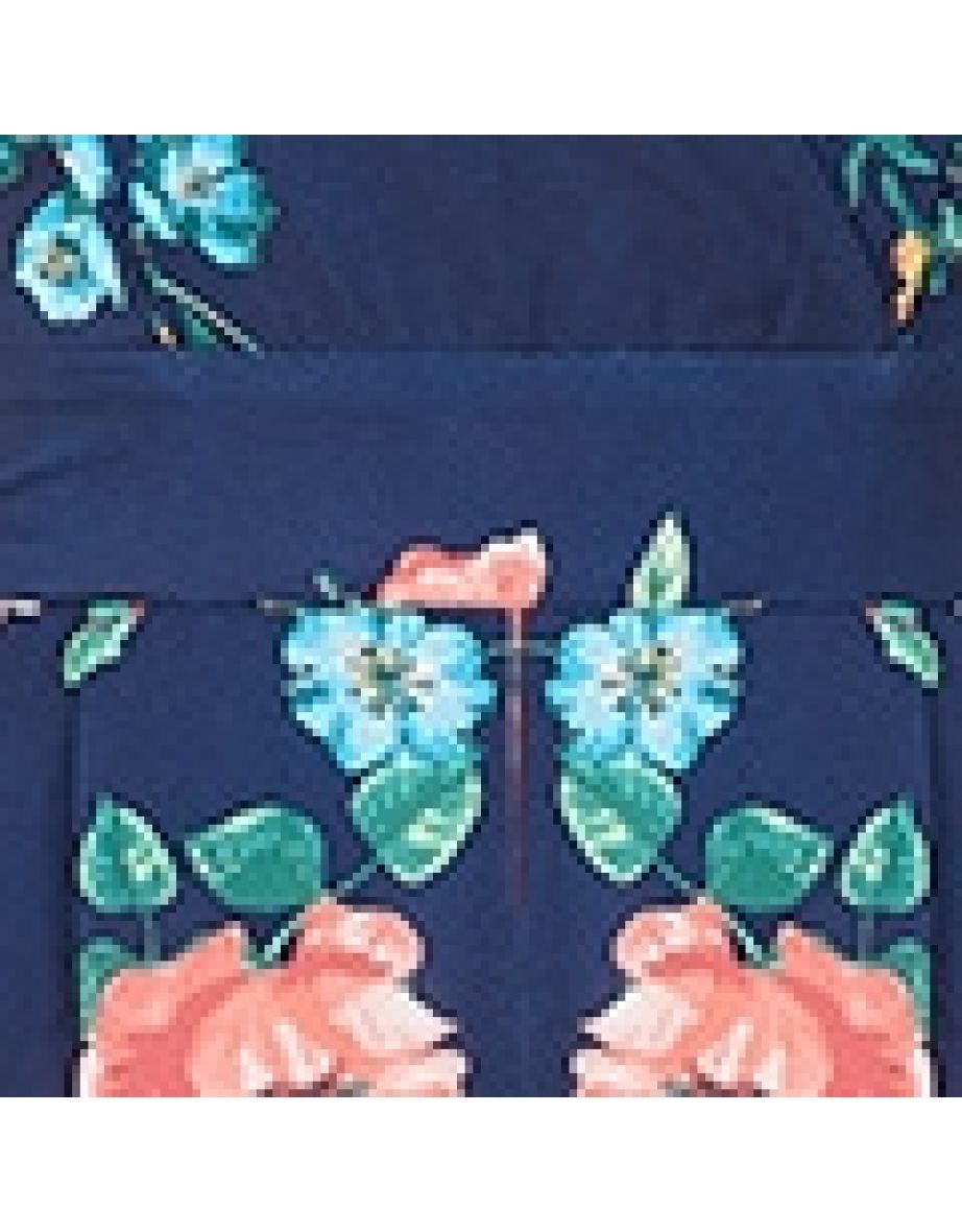 Yumi Navy Floral Angel Sleeve Jumpsuit - 4